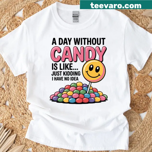 Funny Halloween T-shirt with candy-themed humor text