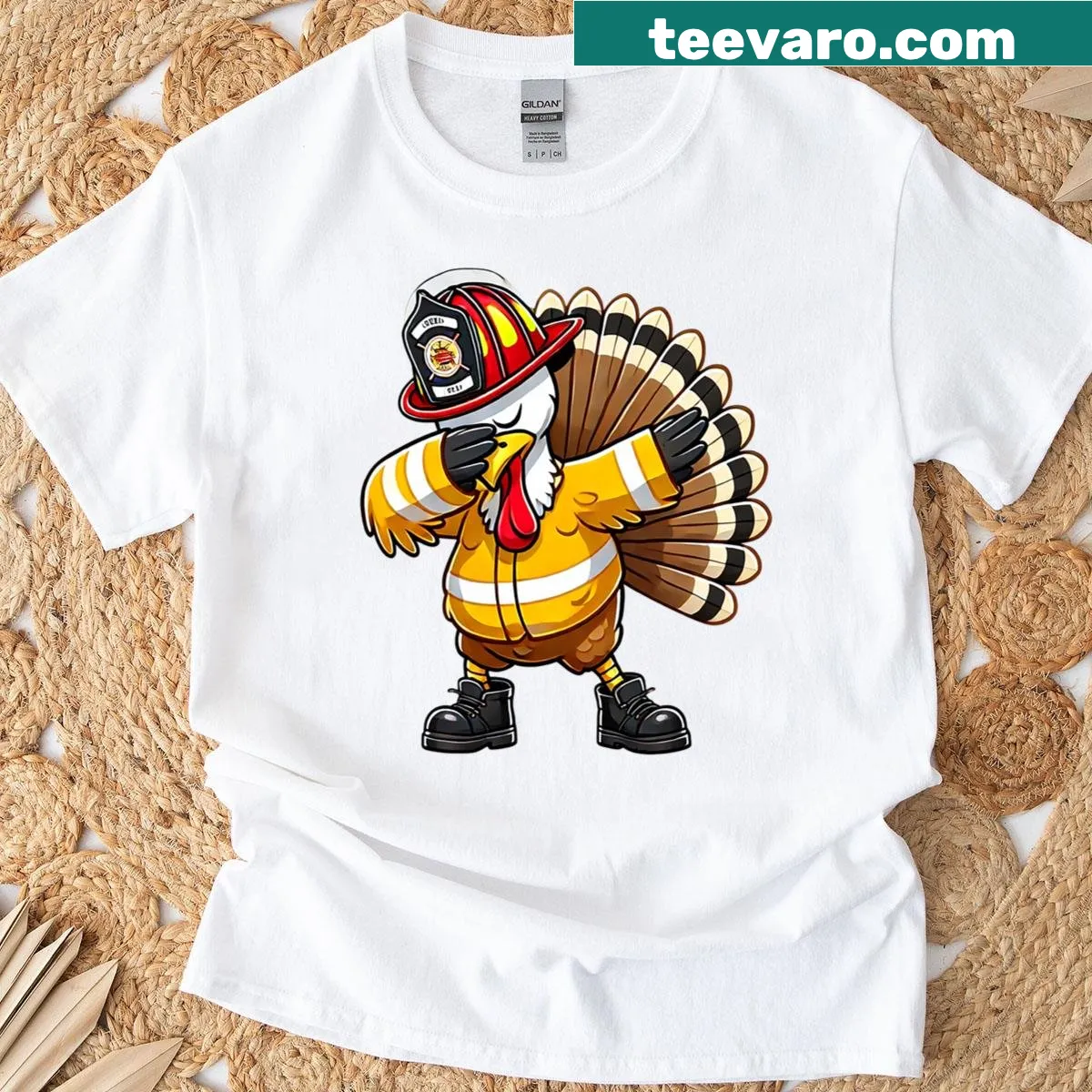 Funny cartoon Thanksgiving design on a T-shirt — on a men's t-shirt