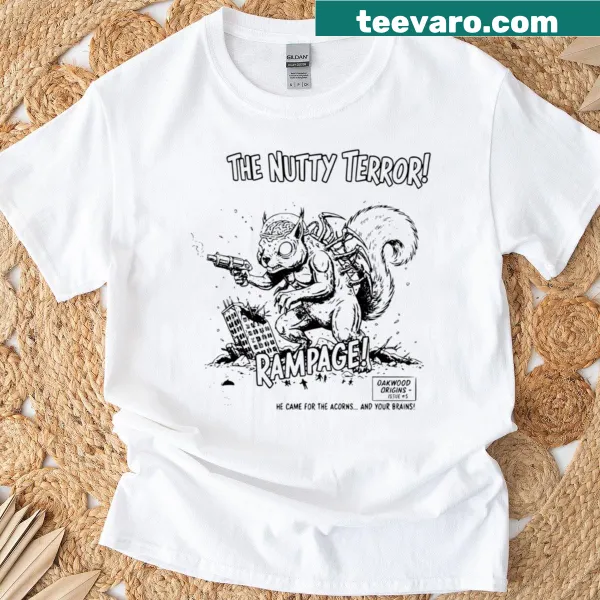 Cartoon T-shirt featuring an alien squirrel design