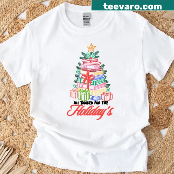 Oversized T-shirt with 'All Booked For The Holidays' text design