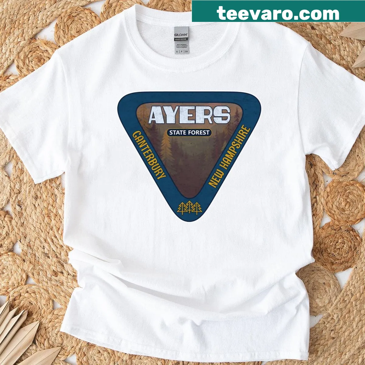 Illustration of Ayers State Forest on a t-shirt. — on a men's t-shirt
