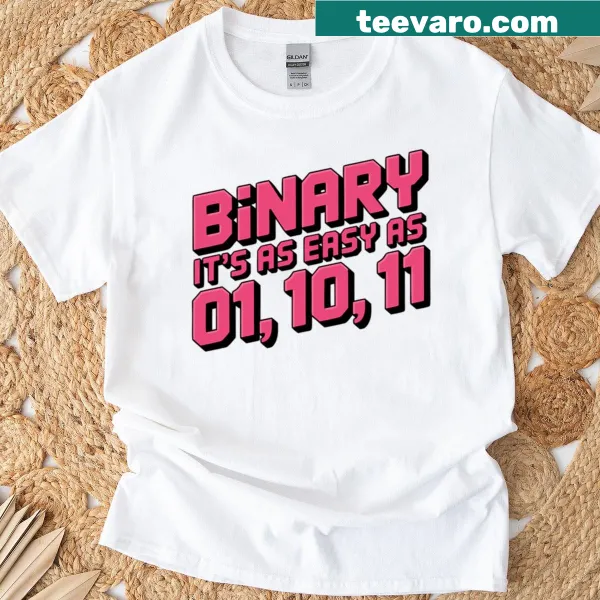 Funny typography t-shirt with binary code humor for programmers