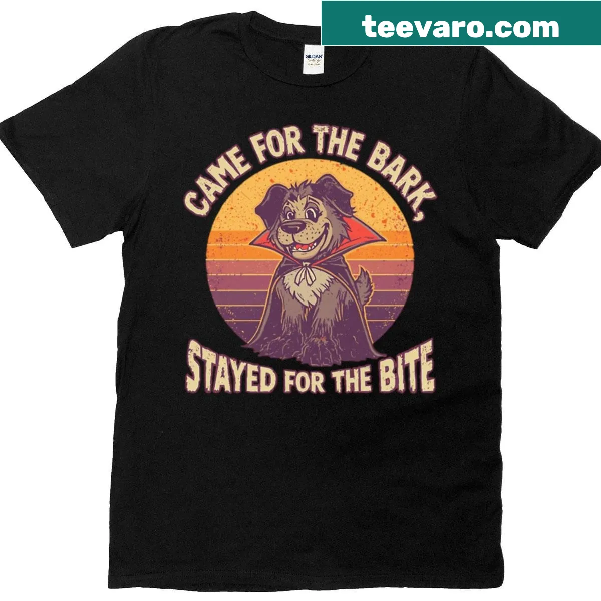 Funny Halloween t-shirt with dog design and humorous text — on a men's t-shirt