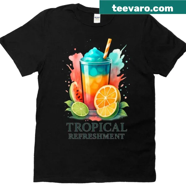 Illustration of a fruity summer drink on a t-shirt