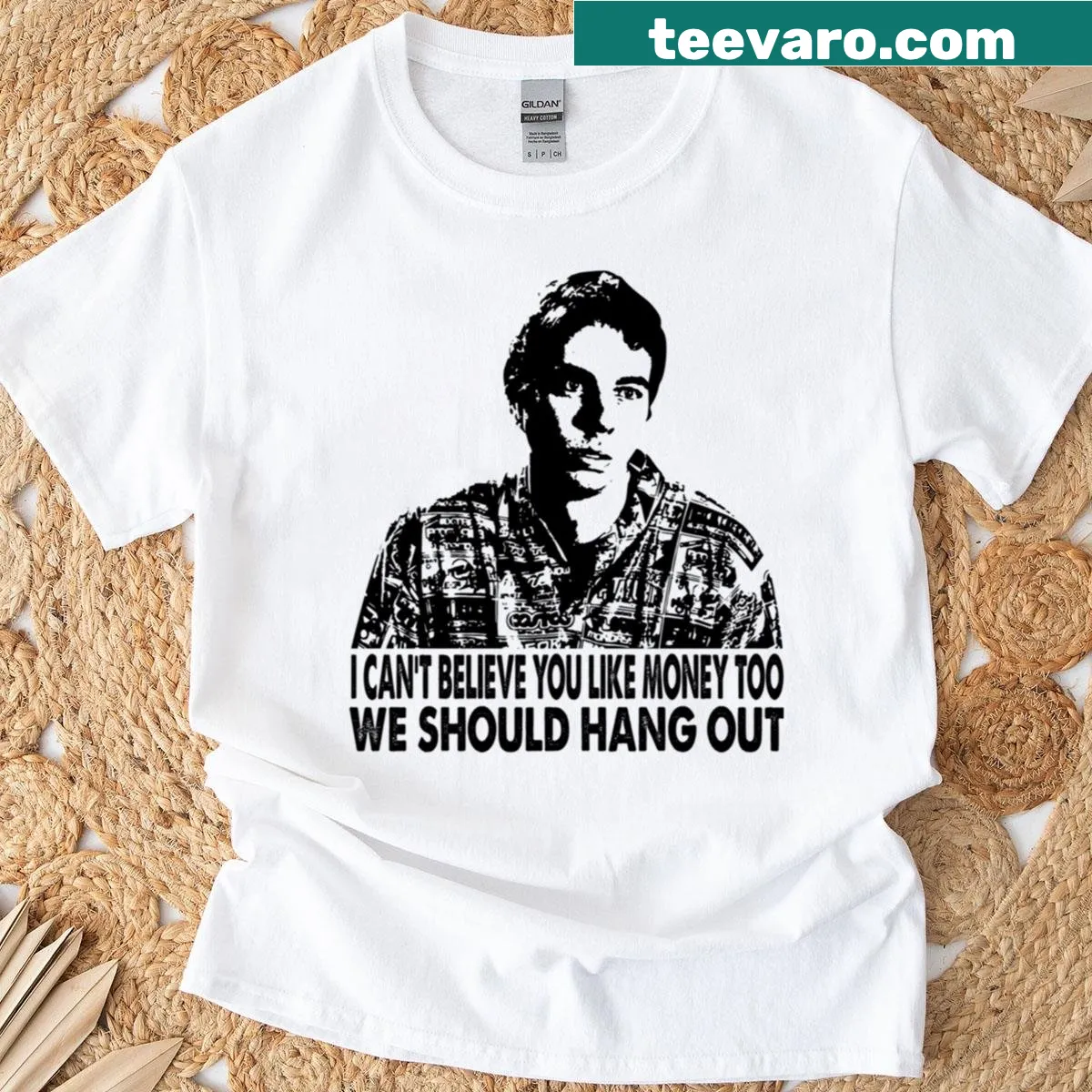 Vintage retro T-shirt with humorous American film references — on a men's t-shirt