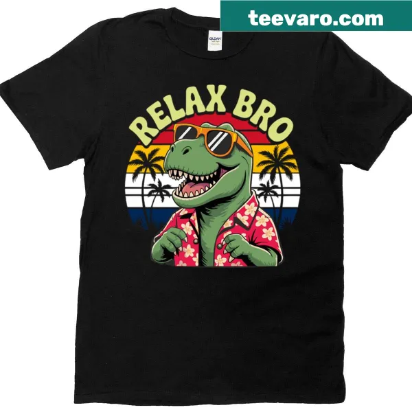 Funny T-Rex t-shirt with sunglasses and floral design