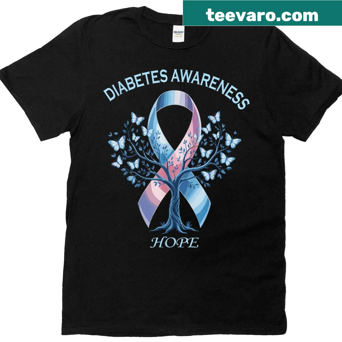 Graphic t-shirt for Diabetes Awareness Month with bold text — on a men's t-shirt