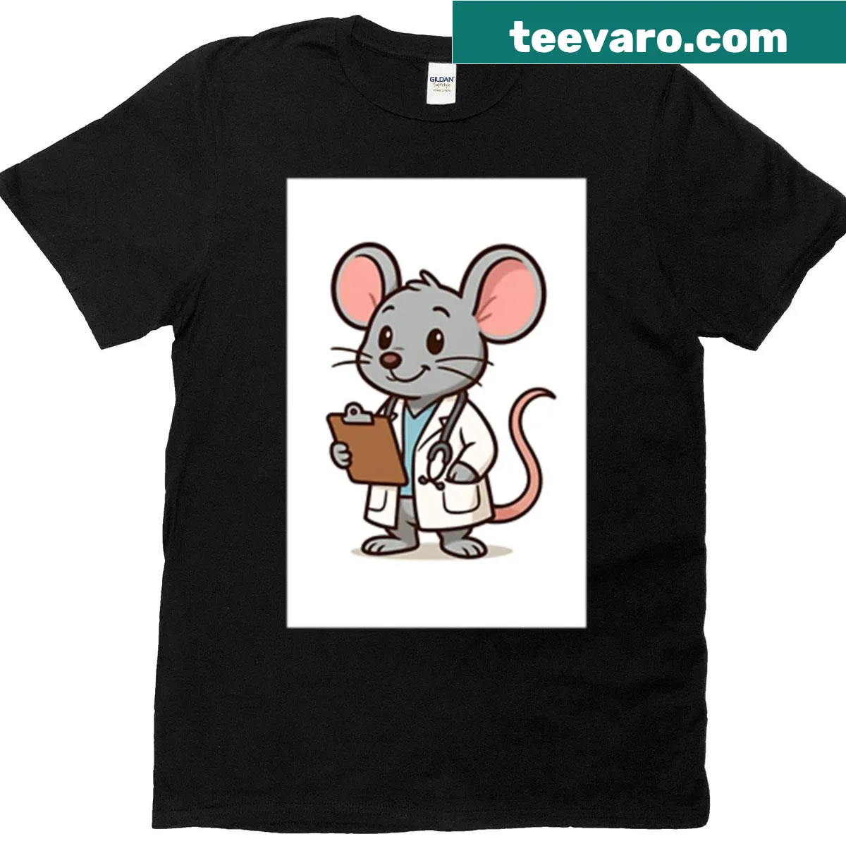 T-shirt with a cute doctor mouse illustration for kids — on a men's t-shirt