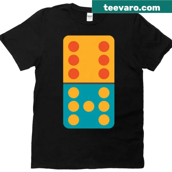 Funny matching domino-themed t-shirt with dot graphics