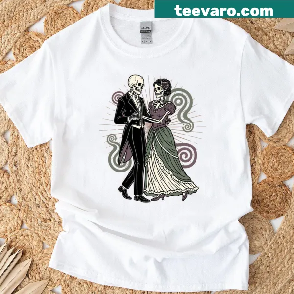 Vintage illustration of dancing skeletons for Halloween