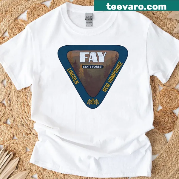 Illustration of Fay State Forest on a t-shirt.