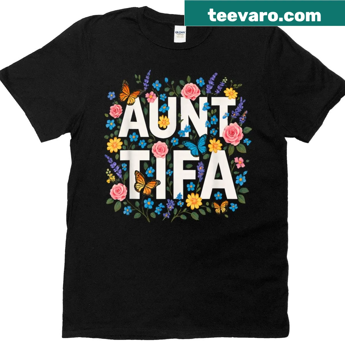 Floral anti-fascism design on a t-shirt — on a men's t-shirt