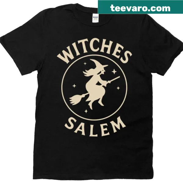 Vintage-style flying witch design on oversized t-shirt