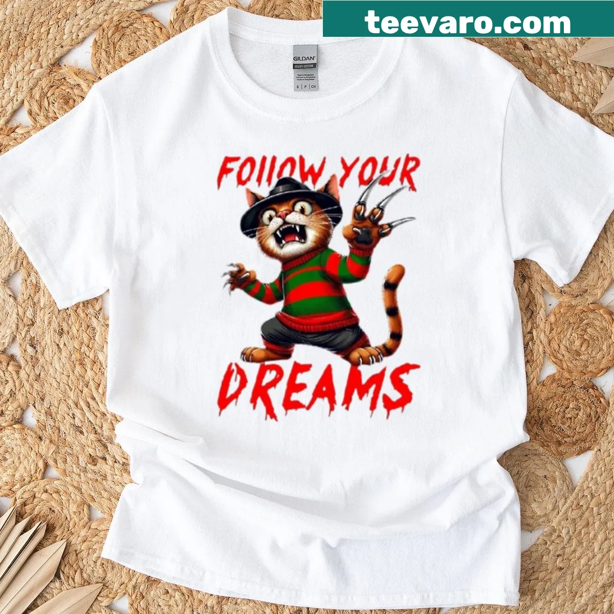 Inspirational T-shirt with the phrase Follow Your Dreams — on a men's t-shirt