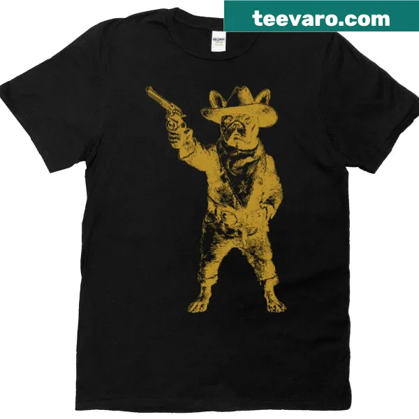 Whimsical French Bulldog cowboy graphic t-shirt