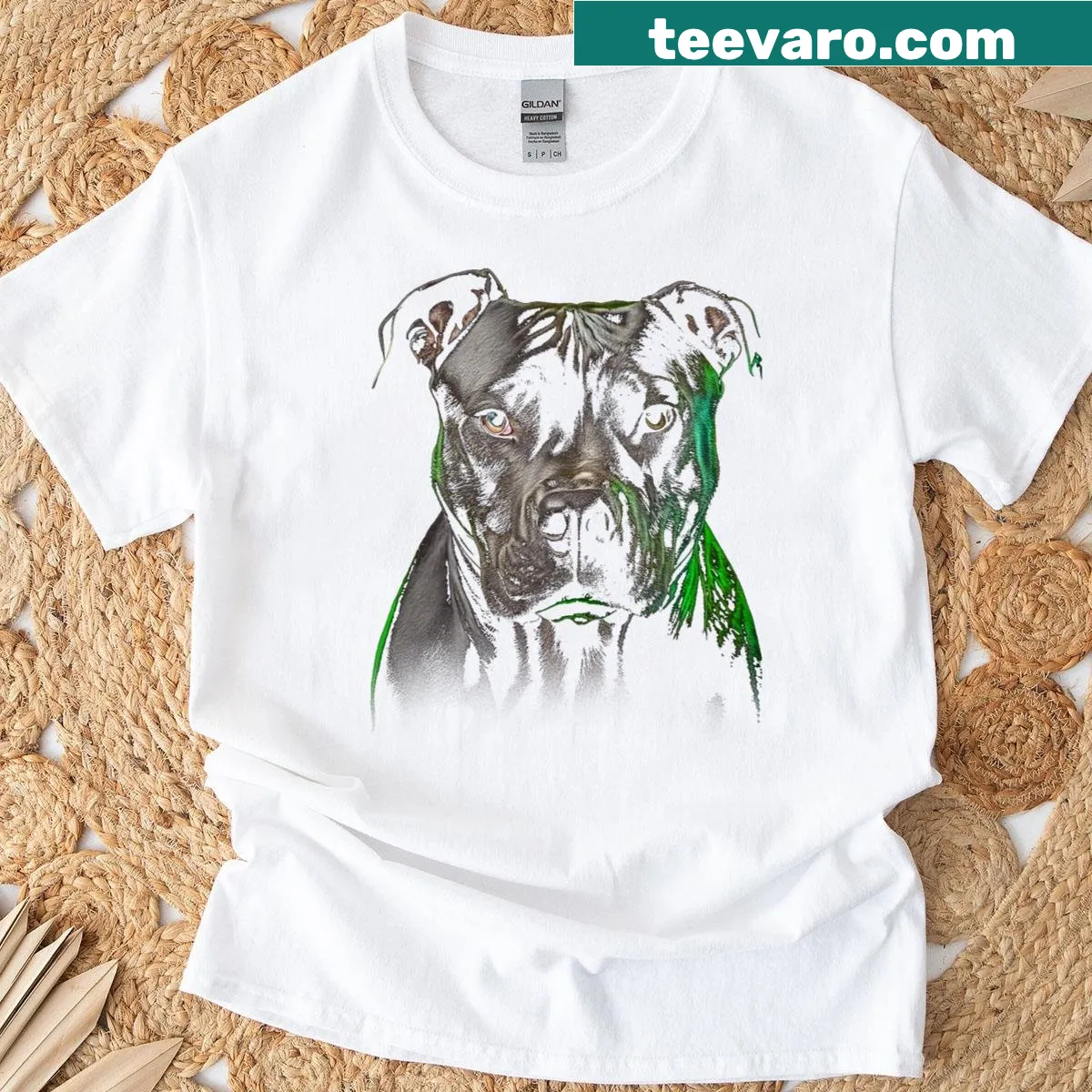 Funny pitbull lover t-shirt with humorous text — on a men's t-shirt