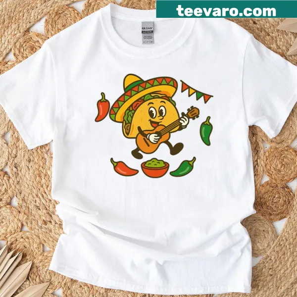 Cute cartoon taco graphic T-shirt for food lovers