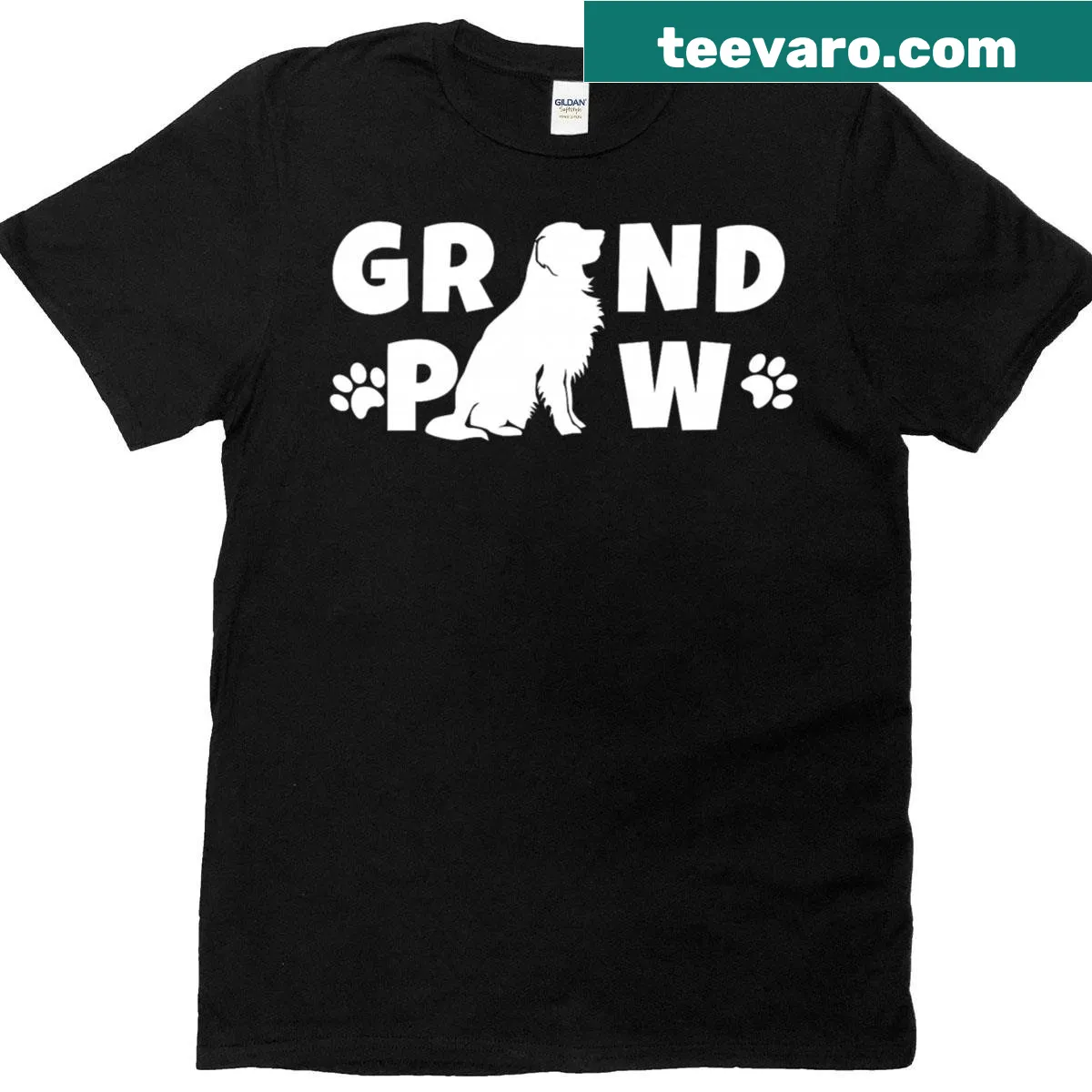 Golden retriever-themed T-shirt for grandpas with loving message — on a men's t-shirt
