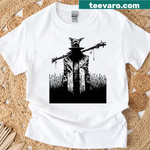 Vintage-style t-shirt featuring iconic horror film graphics