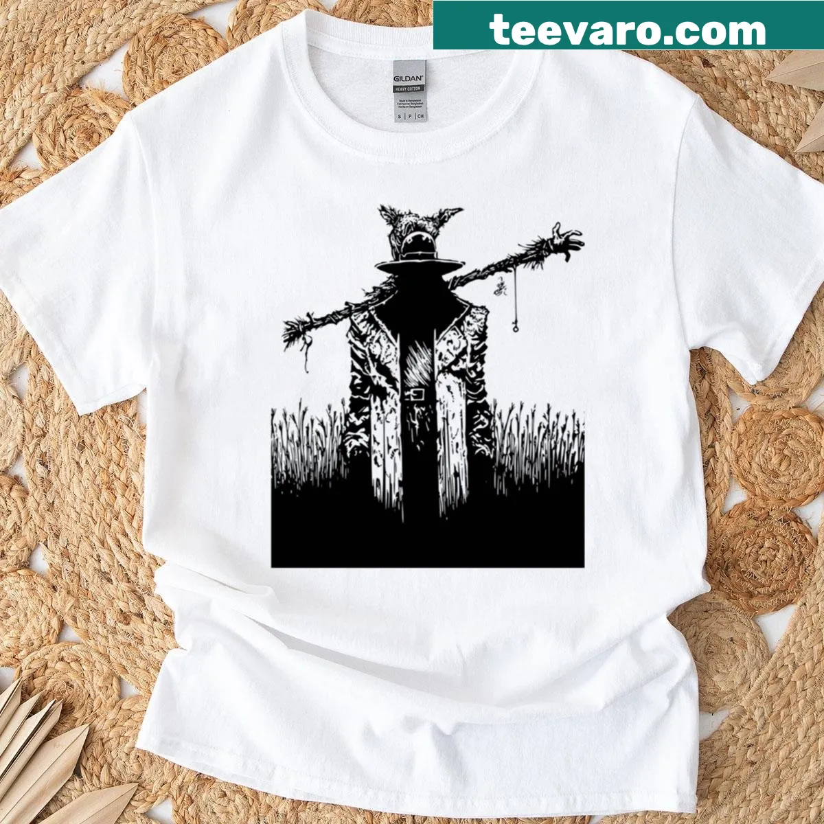 Vintage-style t-shirt featuring iconic horror film graphics — on a men's t-shirt