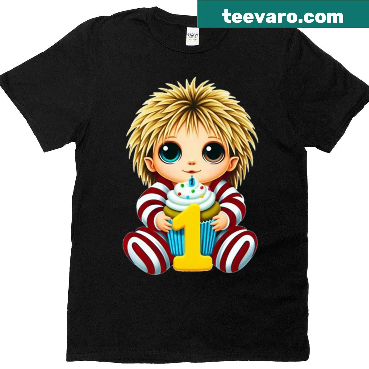 Oversized t-shirt for a 1st birthday with a labyrinth design — on a men's t-shirt