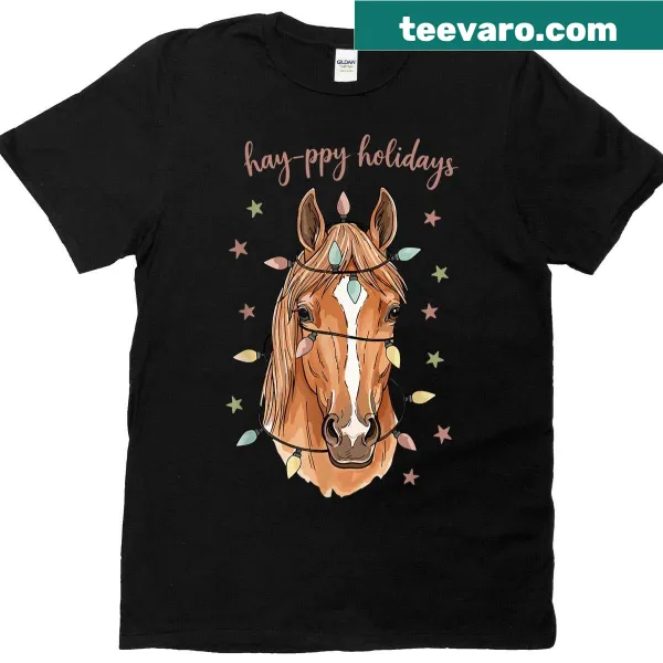 Funny Christmas horse lovers t-shirt with festive design