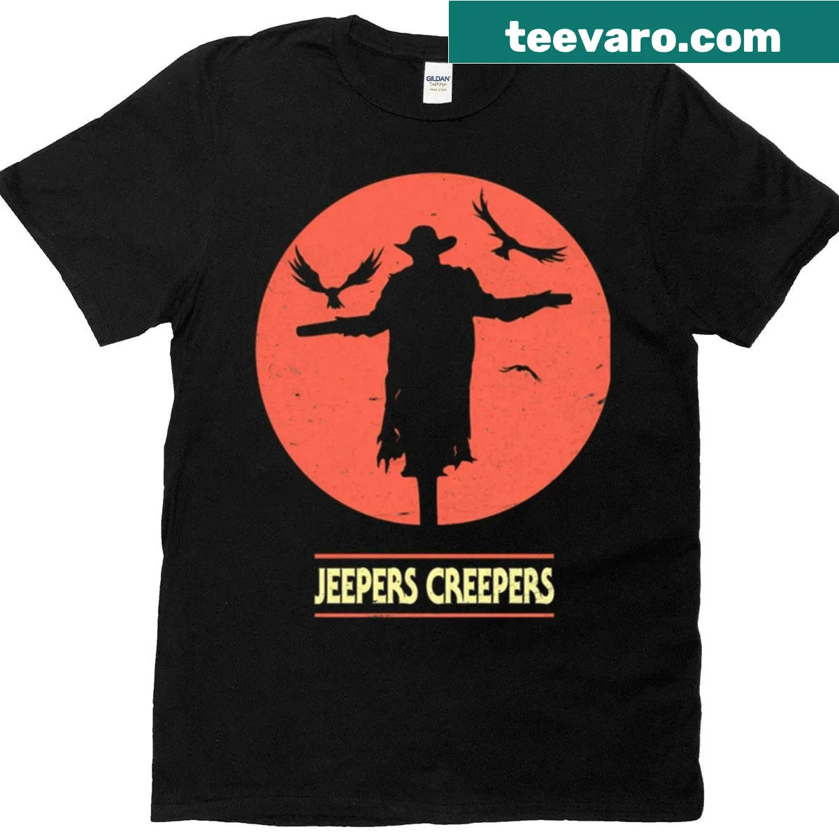 Vintage-style horror film-themed t-shirt with classic movie elements — on a men's t-shirt