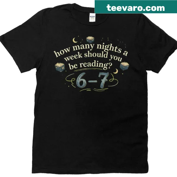 Humorous meme about reading habits graphic on a T-shirt