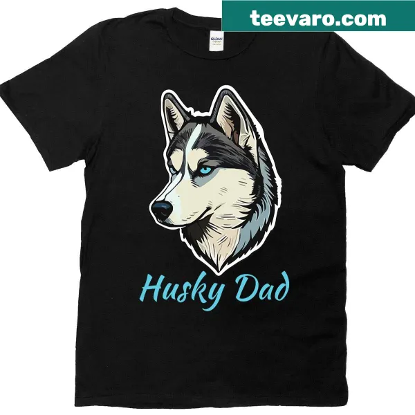 Typography shirt with 'Husky Dad' for Siberian Husky dog owners