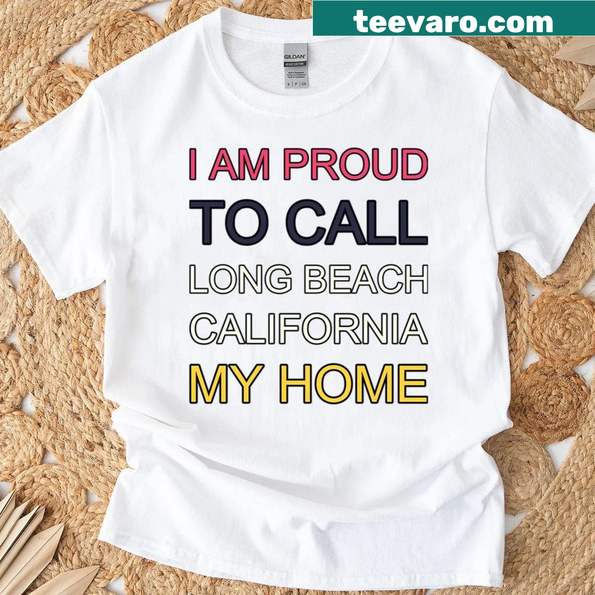 Retro T-shirt proclaiming pride for Long Beach, California — on a men's t-shirt