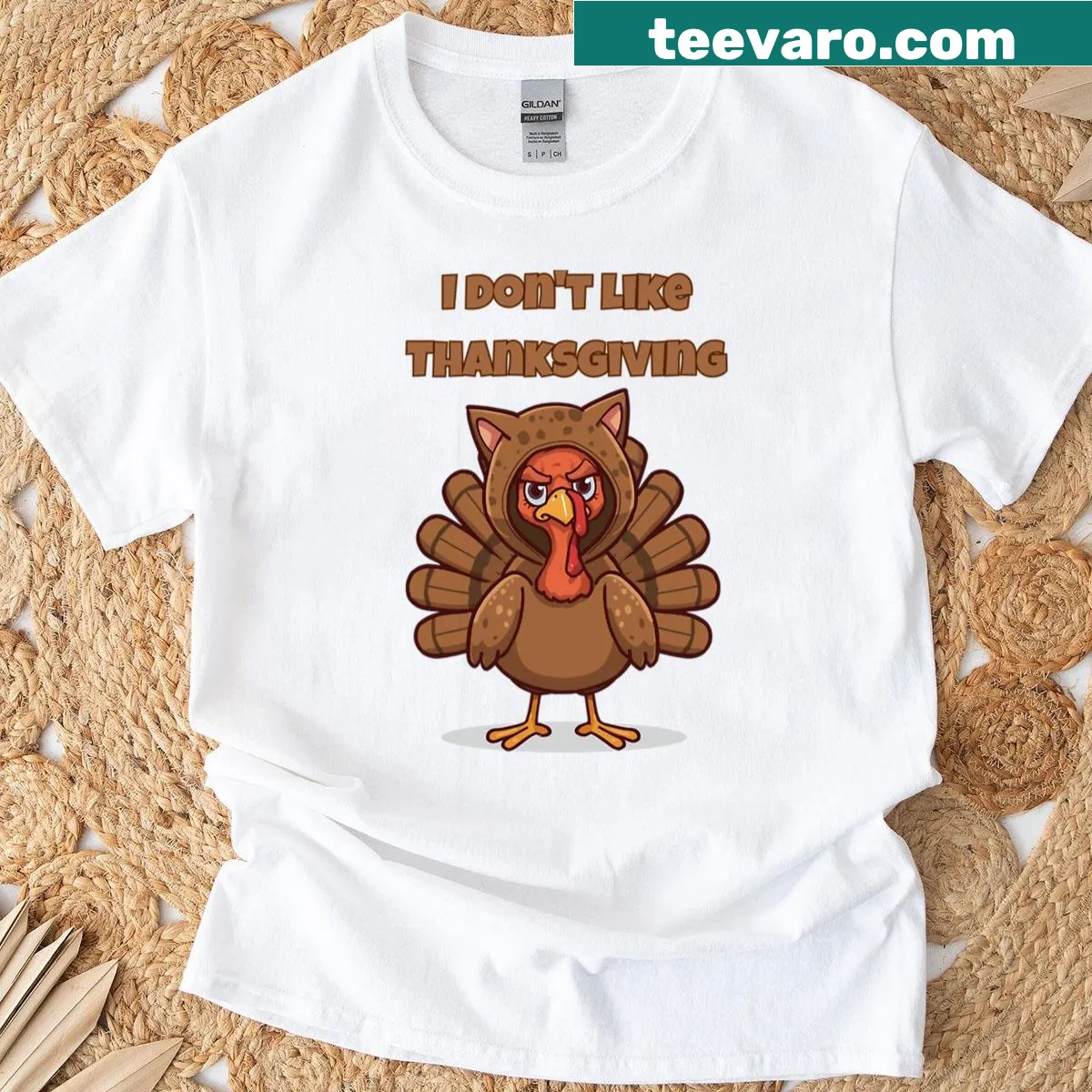 Humorous shirt featuring an angry turkey graphic — on a men's t-shirt