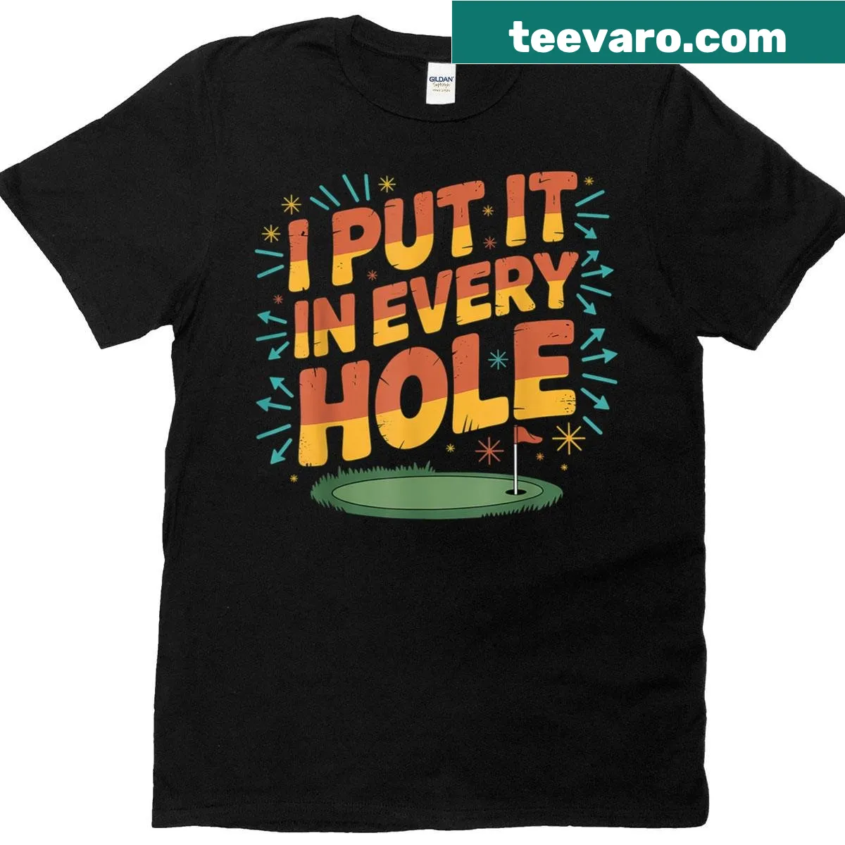 Playful slogan about golf on a T-shirt — on a men's t-shirt