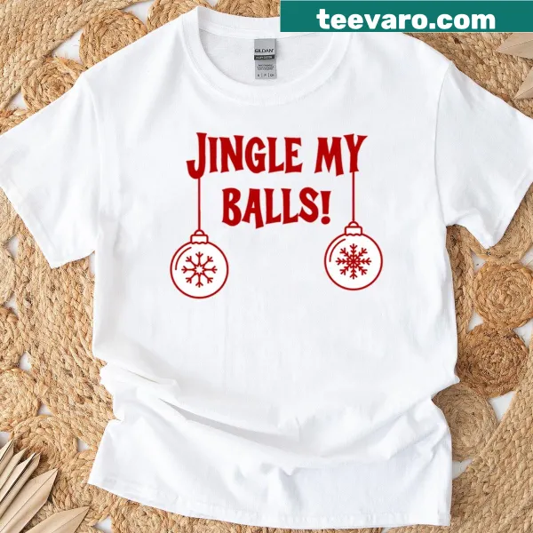 Oversized T-shirt with a humorous 'Jingle Balls' graphic