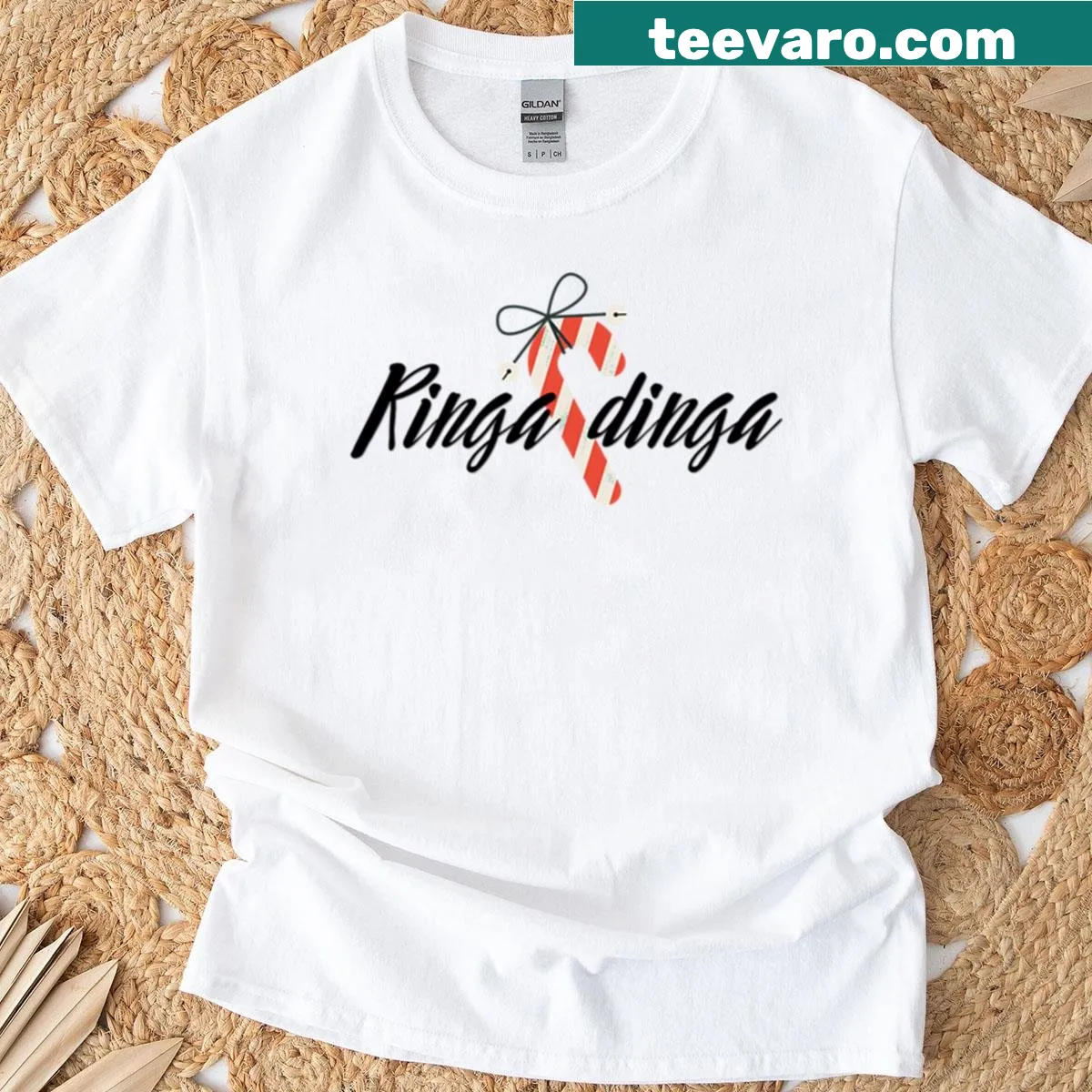 Playful holiday-themed t-shirt with 'Jingle Bells In Indian' text — on a men's t-shirt