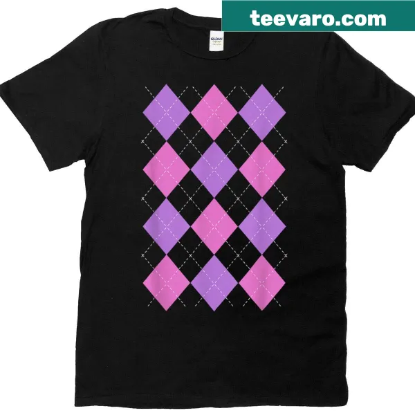 K-pop T-shirt with playful argyle design appealing to fans