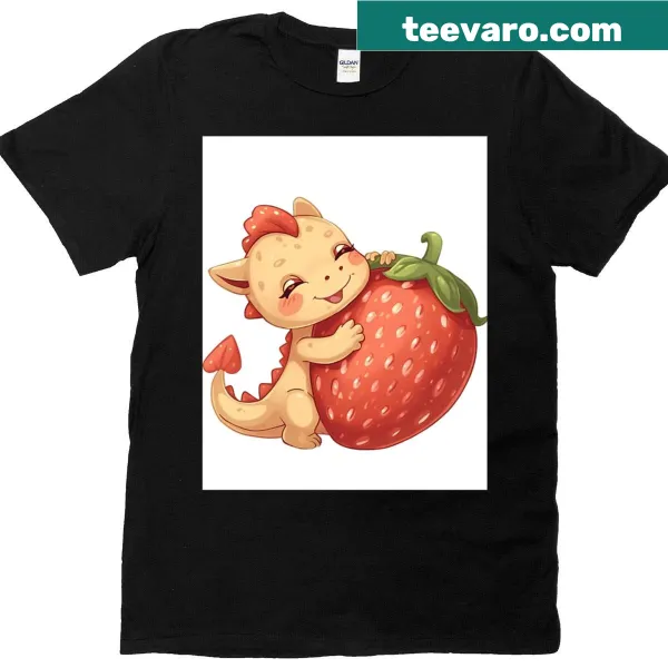 Illustration of a cheerful dragon enjoying summer on T-shirt