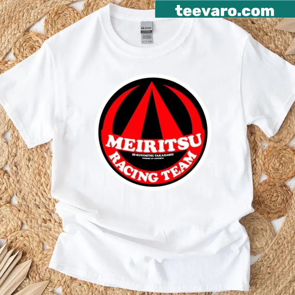 Meiritsu Racing Team 77 graphic on a sporty t-shirt