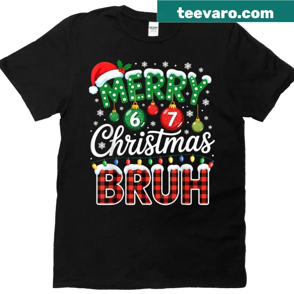 Playful Christmas t-shirt with the phrase 'Merry Christmas Bruh'