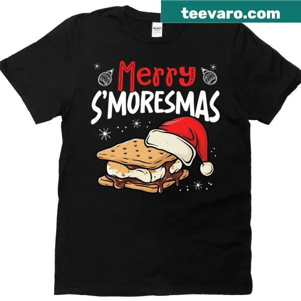 Funny holiday t-shirt featuring s'mores and a campfire theme
