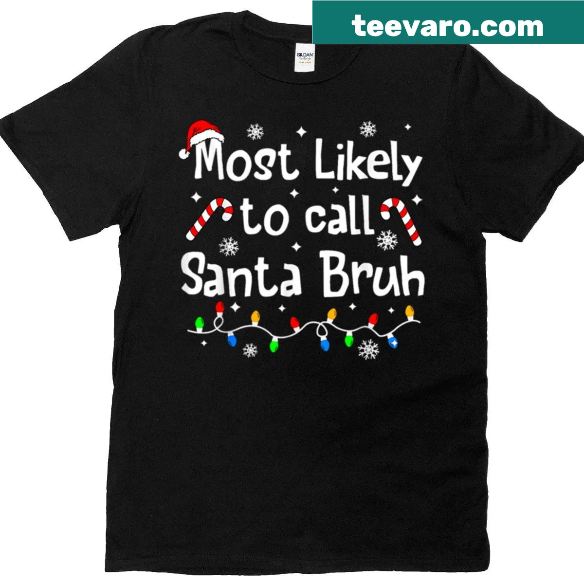 Matching family Christmas shirt with humorous text — on a men's t-shirt