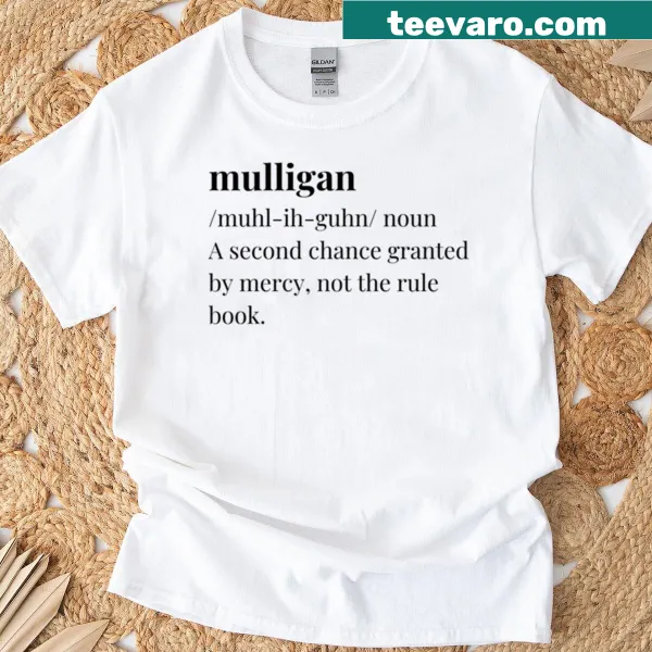 Funny golf definition shirt featuring a humorous take on 'mulligan.'