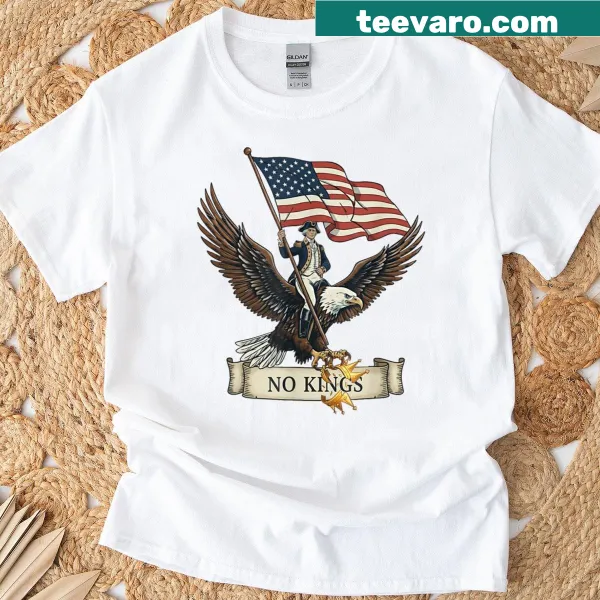 George Washington riding an eagle graphic on T-shirt