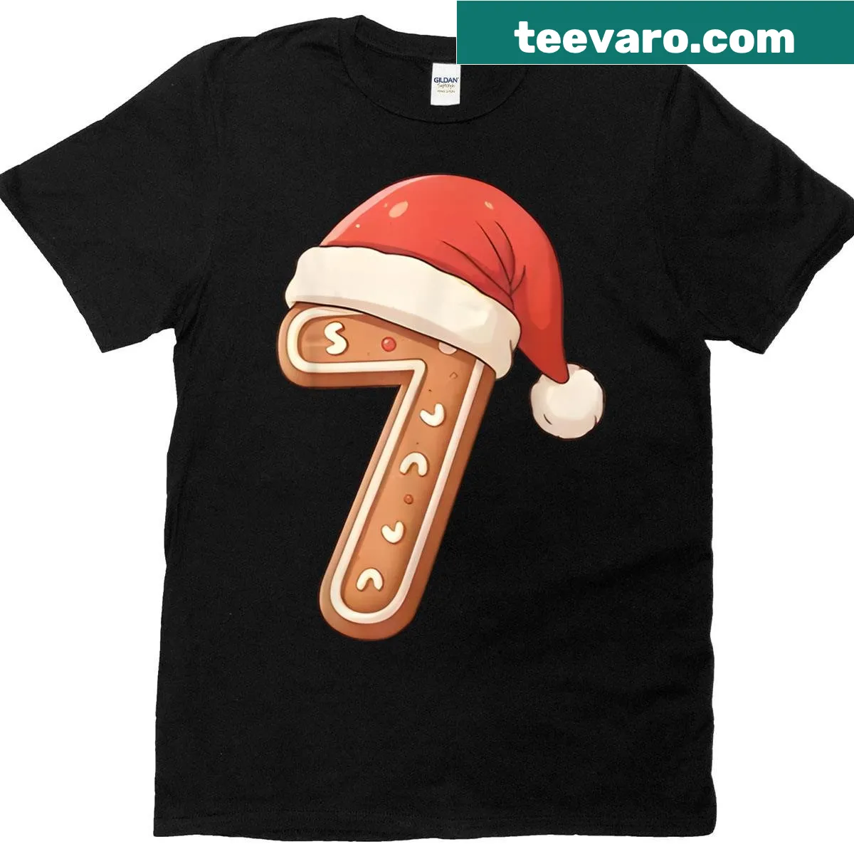 Christmas-themed T-shirt with Number 7 and 67 meme design — on a men's t-shirt