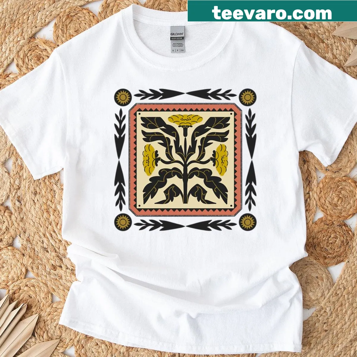 Artistic dandelion graphic symbolizing nature's beauty — on a men's t-shirt