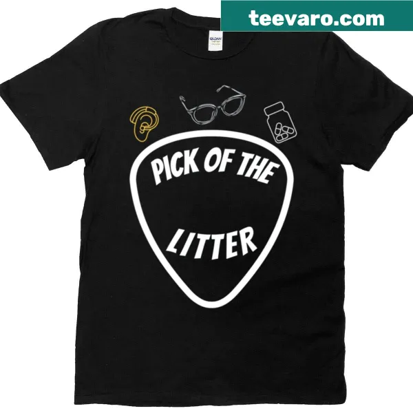 Funny guitarist shirt with 'Pick Of The Litter' text