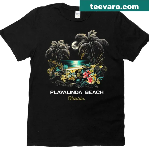 Silhouette design of Playalinda Beach on a t-shirt.