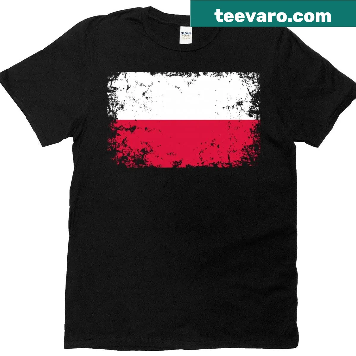 Polish flag design T-shirt representing Poland — on a men's t-shirt