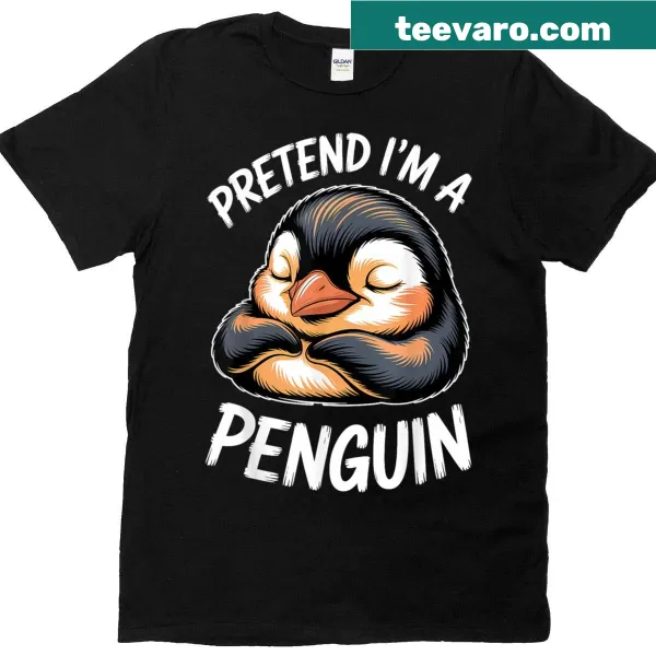 Cartoon penguin sleeping humorously on a t-shirt