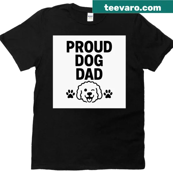 Funny Proud Dog Dad t-shirt featuring doodle breeds