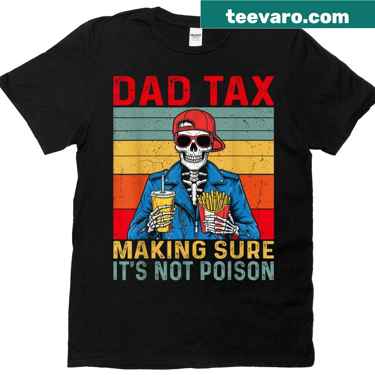 Funny vintage T-shirt with 'Dad Tax' phrase — on a men's t-shirt